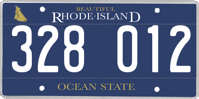 RI license plate 328012