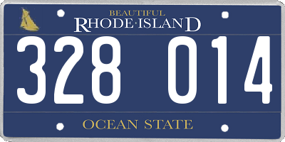 RI license plate 328014