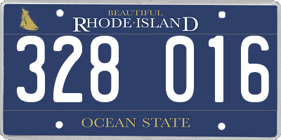 RI license plate 328016