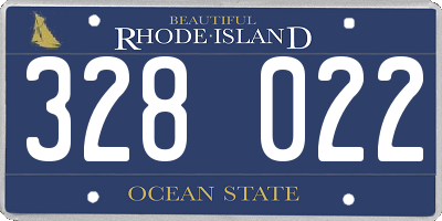 RI license plate 328022