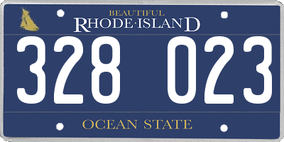 RI license plate 328023