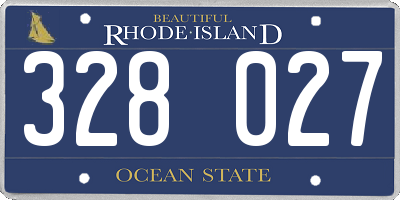 RI license plate 328027