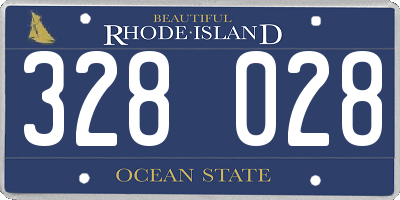 RI license plate 328028