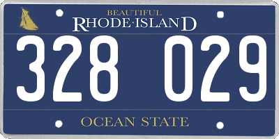 RI license plate 328029