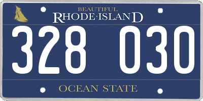 RI license plate 328030