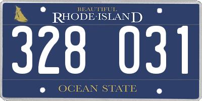 RI license plate 328031