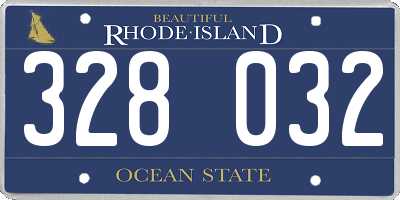 RI license plate 328032