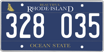 RI license plate 328035