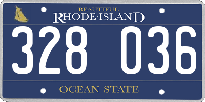 RI license plate 328036