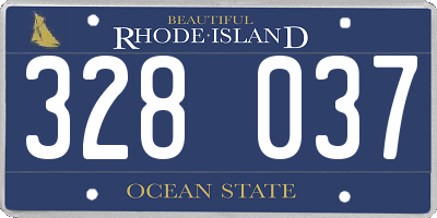 RI license plate 328037