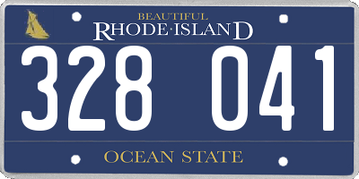 RI license plate 328041