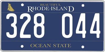 RI license plate 328044