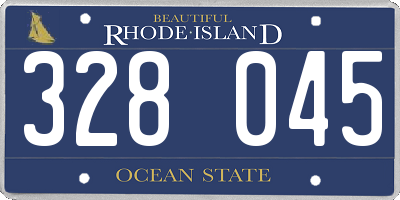 RI license plate 328045