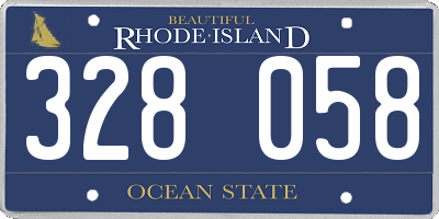 RI license plate 328058