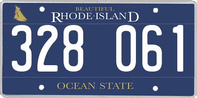 RI license plate 328061