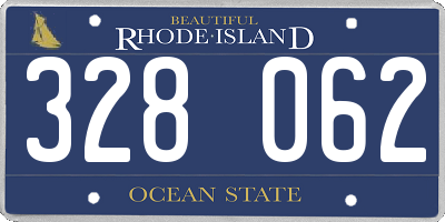 RI license plate 328062