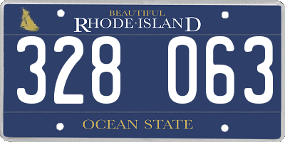 RI license plate 328063