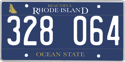 RI license plate 328064