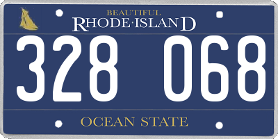 RI license plate 328068