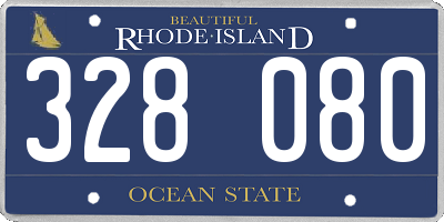 RI license plate 328080