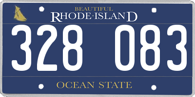 RI license plate 328083