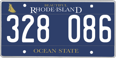 RI license plate 328086