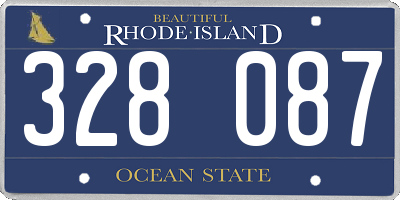 RI license plate 328087