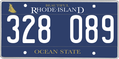 RI license plate 328089