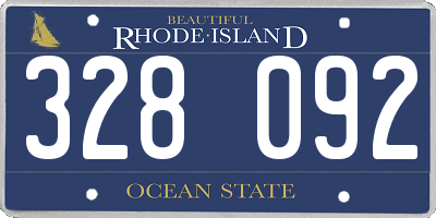 RI license plate 328092