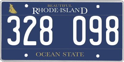 RI license plate 328098