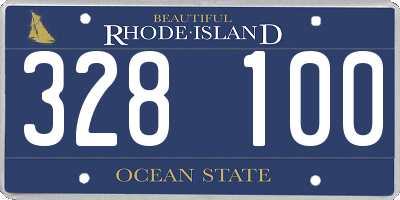 RI license plate 328100