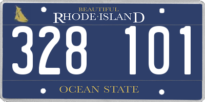 RI license plate 328101