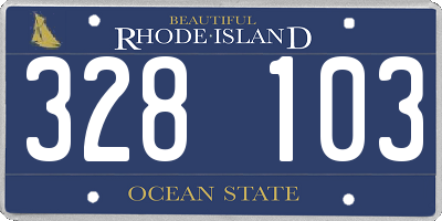RI license plate 328103