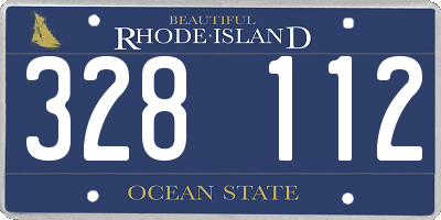 RI license plate 328112
