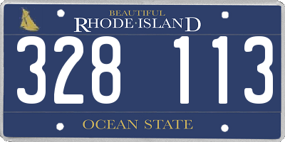 RI license plate 328113