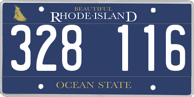 RI license plate 328116