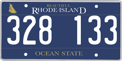RI license plate 328133