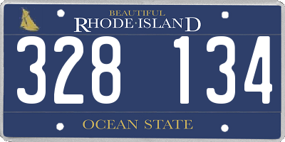 RI license plate 328134