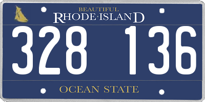 RI license plate 328136