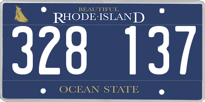 RI license plate 328137