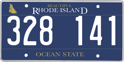 RI license plate 328141