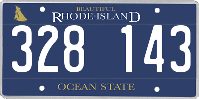 RI license plate 328143