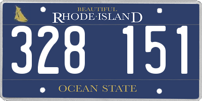 RI license plate 328151