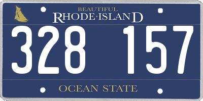 RI license plate 328157
