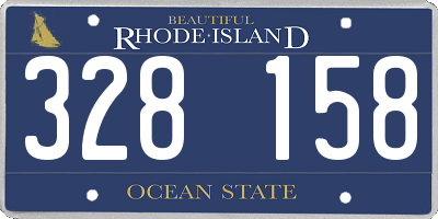 RI license plate 328158