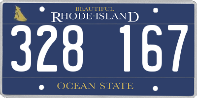 RI license plate 328167