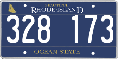 RI license plate 328173