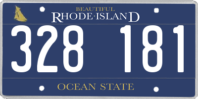 RI license plate 328181