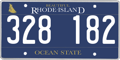 RI license plate 328182