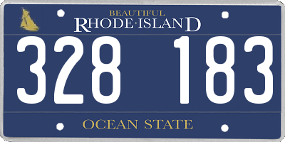 RI license plate 328183